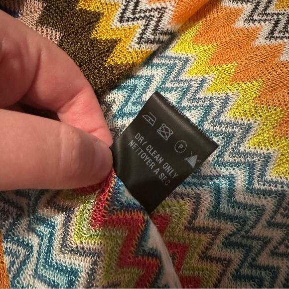 Missoni Multicolor Rainbow Chevron Fringe Pullover Poncho One Size NEW - Picture 9 of 10